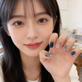 Domiya Nail Tips, 24 Pieces, Short, Summer, Popular, Japanese Style, Cute, Simple, Stylish, Coming-of-Age Ceremonies, School Entrance Ceremonies, Graduation Ceremonies, Weddings, Parties, Brides Nails