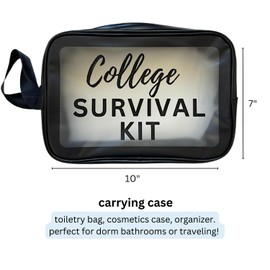 Generic College Survival Kit School Care Package Emergency First Aid Supplies Sewing Manicure Laundry Lanyard Gift Set (Black), CSK01