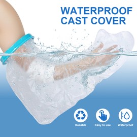 Waterproof Arm Cast Cover for Shower Adult, Reusable TPU Cast Protector with Comfortable Watertight Seal, Soft & Durable Cast Covers Keep Bandage, Wounds & Dressings Dry After Surgery