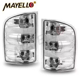 mayello For 2007-2014 Chevy Silverado 1500 2500HD 3500 HD Tail Lights Chrome Clear LH+RH
