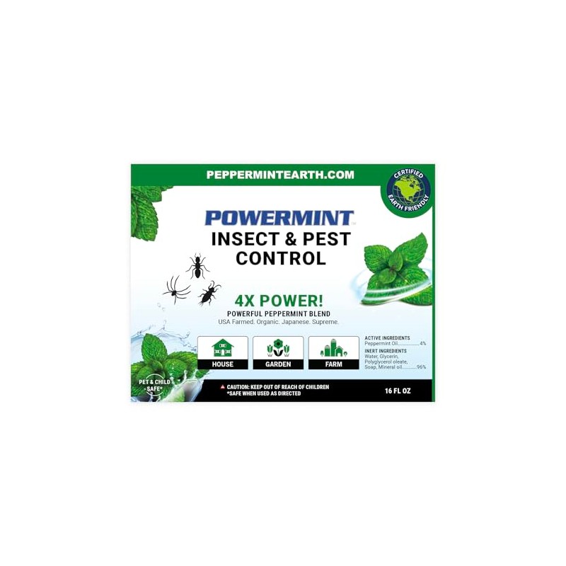 Powermint Peppermint Oil Insect & Pest Spray for Spiders, Ants,
