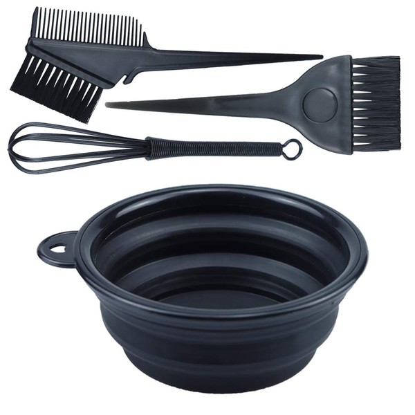 KOENWEENI 4PCS Hair Dye Kit Includes Hair Tinting Bowl Dyeing Brushes Sharp Tail Comb Mixer for DIY Hair Coloring Beauty Salon Tools Set
