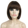 Aimole Short Straight Bob Wig Cute Flat Bangs Synthetic Full