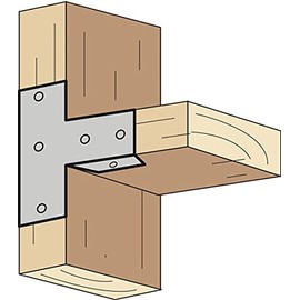 Yahataneji Easy Installation T-Bracket for 2×4 Material, 2-by Use, 11.4×3.6×1.7cm, 1 Piece