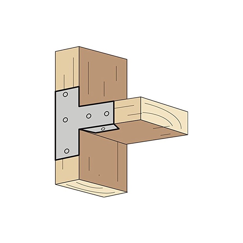 Yahataneji Easy Installation T-Bracket for 2×4 Material, 2-by Use, 11.4×3.6×1.7cm,