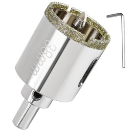 Qjaiune 1-1/2 Inch / 38mm Diamond Hole Saw with Pilot Drill Bit, 1-9/16 Inch Cutting Depth Glass Hole Saw Tile Hole Saw Drill Bit, Ceramic Hole Saw for Marble, Granite, Fiberglass, Porcelain, Quartz