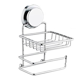 Metalife Toilet Roll Holder No Drilling with Shelf