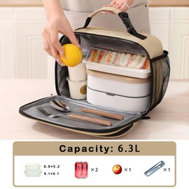 Lunch Box Lunch Bag for Men Women Insulated Lunch Bag,Large Capacity Reusable Lunch Bag Leakproof Freezable Cooler Bag Lunchbox Cooler for Office,Work,Picnic