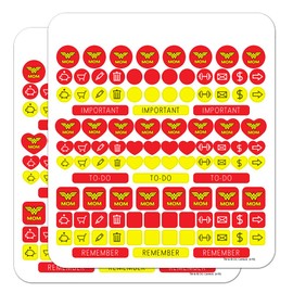 Wonder Woman Wonder Mom Logo Planner Calendar Scrapbooking Crafting Sticker Set