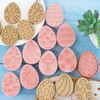 10 Pieces 3D Plastic Easter Egg Stamp Set,Easter Cookie Cutter