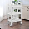 Inracity Medical Trolley 3 Tier Rolling Medical Utility Cart with
