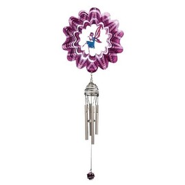 Iron Stop - 6.5"/16cm DESIGNER FAIRY Steel Garden Wind Spinner and 4 tube Wind Chime with Coloured Ball