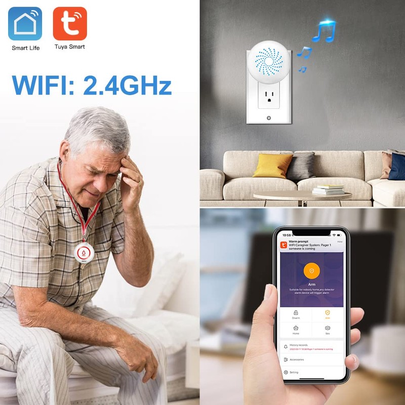SINGCALL Tuya Wifi Smart SOS - Sistema inalámbrico de emergencia
