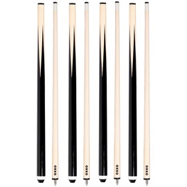 OKKO Pool Billiard House Bar Short Cue Sticks 48”, Glue-On 13 mm Tip, No Wrap, Pack of 4 (~17-18 oz)