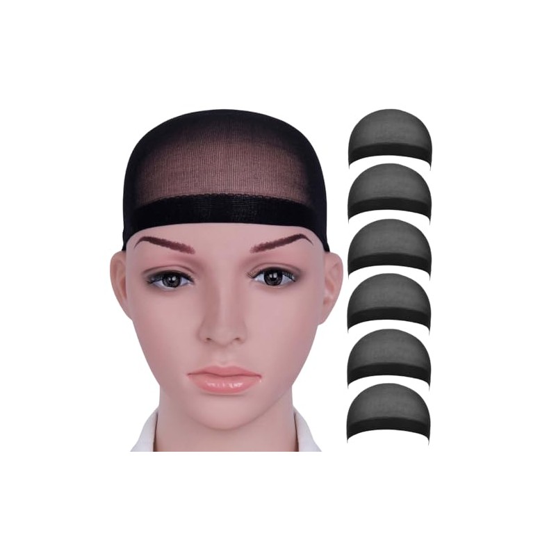 6 Pack Wig Caps | Soft Stretch Nylon Mesh, Breathable