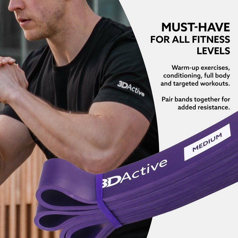 3DActive Pull Up Power Bands - Resistance Band for Strength