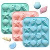 3Pcs Seashell Silicone Molds, Ocean-Themed Baking Molds for Making Chocolates,