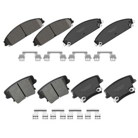 YxpBrake Front Rear Ceramic Brake Pads with Hardware Fit for Dodge Charger 2006-2023, Challenger, Magnum 2009-2022, Chrysler 300 2005 2006 2007 2008 2009 2010 2011 2012 2013 2014 2015