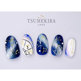 TSUMEKIRA SG-ZDC-104 Nail Stickers, Constellations, Gold, 1 Sheet (x 1)