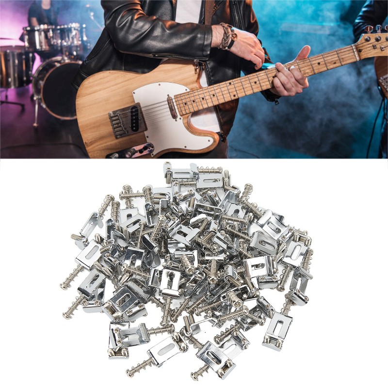 60Pcs Guitar Bridge Saddles Tuning Stability Silver No Burrs Easy