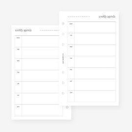 Franklin Covey Compact Undated NO.10 Weekly Horiontal Blank Week on One Page Planner Insert for Filofax Personal, LV MM agenda refill 6 hole 4.75 x 6.75