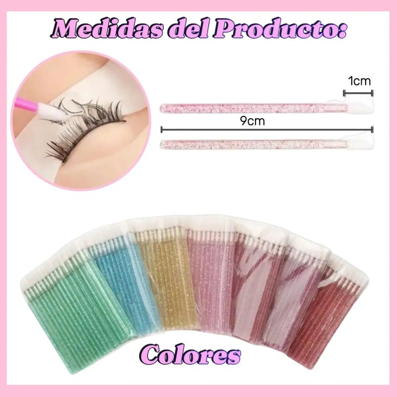 300 Pzas Lip Brush Glitter Para Labios Pestañas,microblading