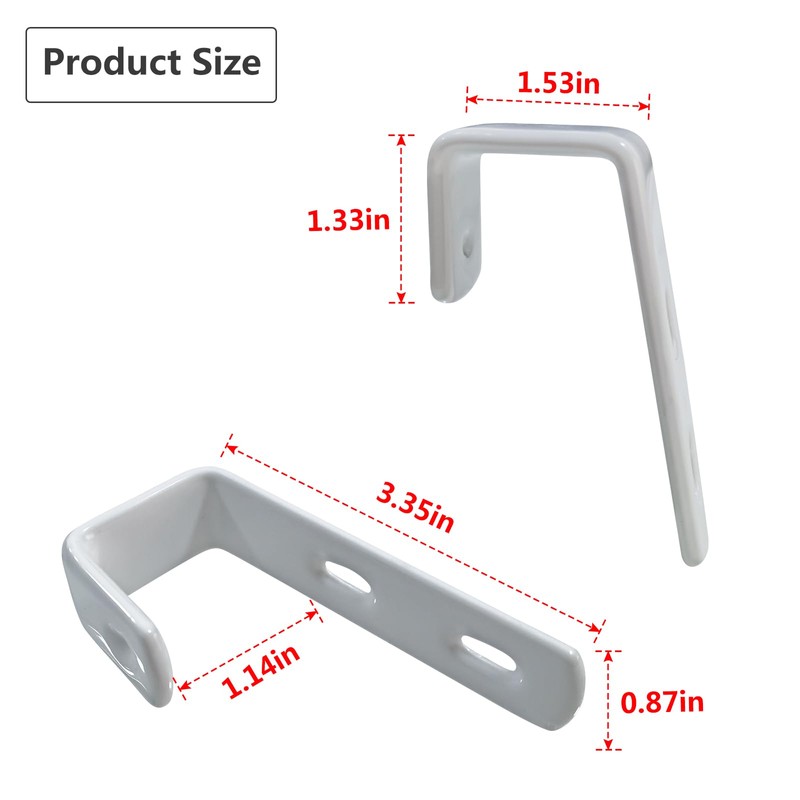 Mewuthede 4pcs Iron Bunk Bed Ladder Brackets, PVC Coated Stainless