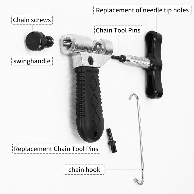 Vookkp 7pcs Bicycle Tool Chain Riveter Bicycle Chain Tester 4