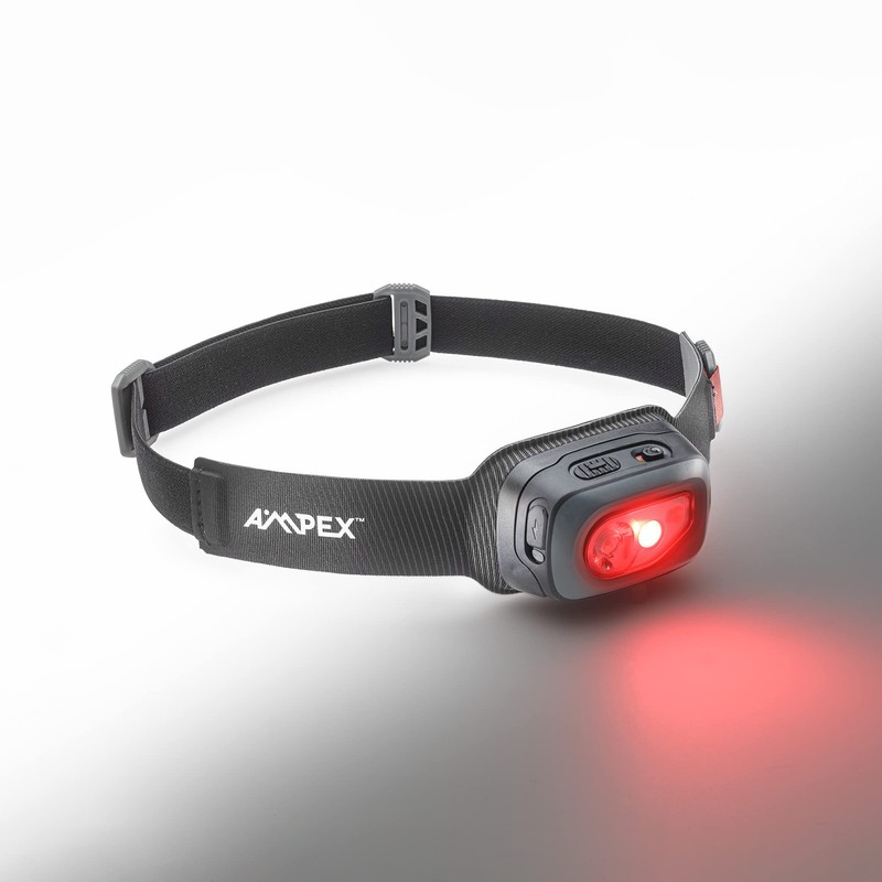 AMPEX Head Lamp - Comfortable, Waterproof Headlamp Rechargeable with Bright