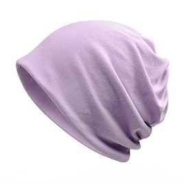 ICSTH Unisex Cotton Beanie Soft Sleep Cap Street Dancer Watch Hat (Light Purple)