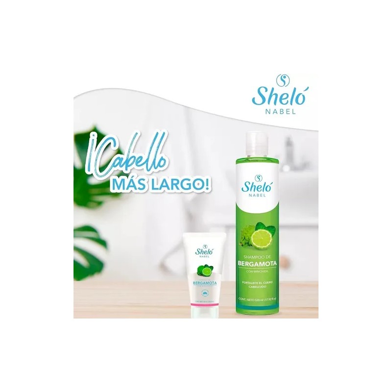 Kit Shampoo Tónico Bergamota Sheló Crecimiento Cabello Caida