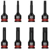 GETLITOOL 8Pcs Impact Torx Bit Socket Set, 1/2" Drive S2