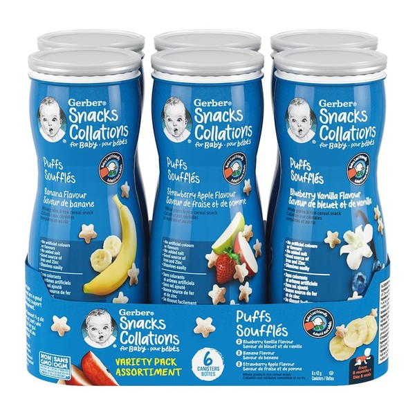 Gerber Puffs Baby Snacks Variety Pack (6 x 42 g)