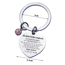 Rebundex Keyring with engraving heart gift for daughter for Christmas, birthday