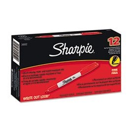 (6 Pack Value Bundle) SAN30002 Permanent Marker, Fine Point, Red