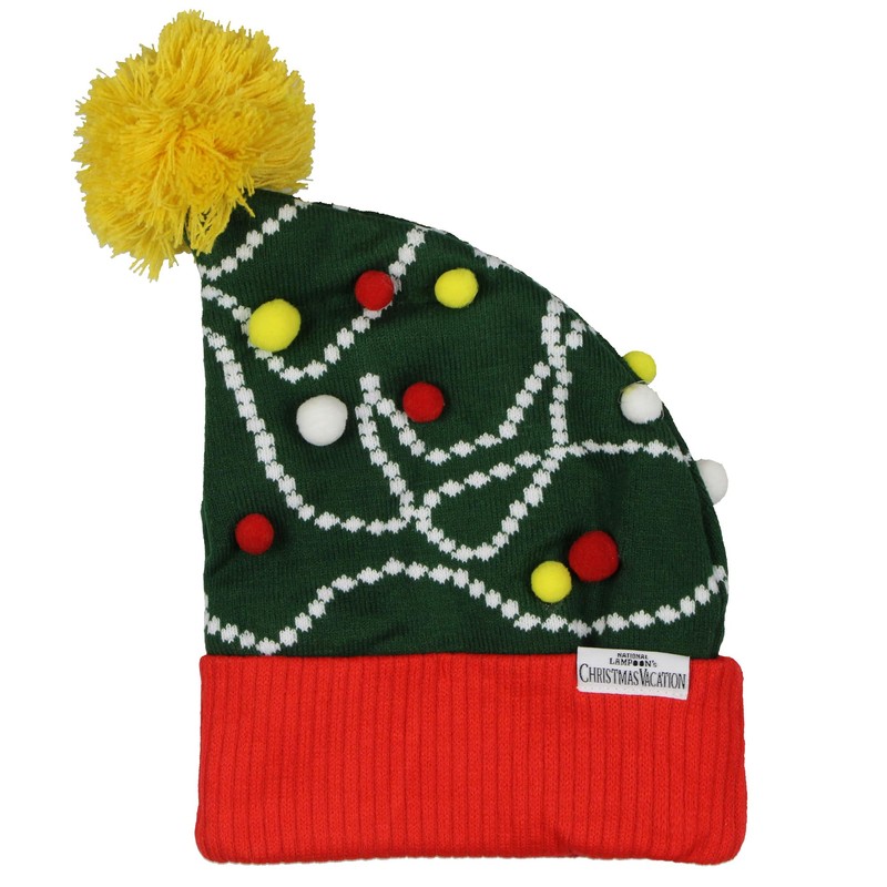 National Lampoon's Christmas Vacation Leaning Tree Squirrel Cuffed Pom Woven