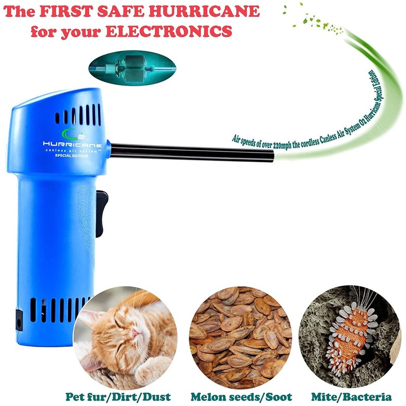 O2 Hurricane Compressed Air Duster – Powerful 200 MPH Cordless
