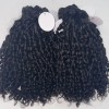 Pixie Curly Human Hair Bundle With Closure Natural Black Color