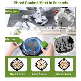 YUGUOHOME Chicken Shredder Meat Shredder Chicken Shredder Tool Twist, Ground Meat Grinder Masher Chopper for Cooked Chicken Beef Pork Kitchen Gadgets Home Essentials (Green/Black)