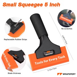 WRAPXPERT Window Tint Tools, Small Squeegee for Car Window No Bubble, Rubber Scraper Kit for Window, Mirror,Front Windows Rear Glass, Auto Car Glass Film Installation