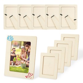 10Pcs Wooden Picture Frames,Stable Wooden Photo Holder,Easy to Use,for Craft, DIY Frame for Arts, Home Decor,4x6 Inch (A)