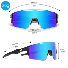Sports Cycling Polarized Sunglasses for Men and Women, UV 400 TR90 Protection Sunglasses for Cycling, Skiing, Driving (C4)