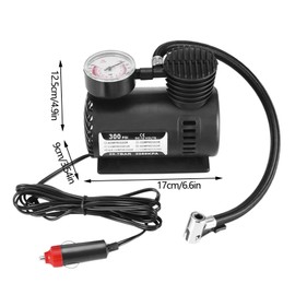 Tire Inflator Portable Air Compressor, 300PSI 12V Mini Air Compressor, Auto Car Electric Tire Air Inflator Pump Small Air Pump for Fast Inflation of Cars Bikes Kayaks (Black)