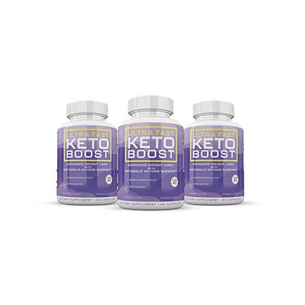 (Official) Ultra Fast Keto Boost, Advanced Ketogenic Pill Shark Formula 1300mg, Made in The USA, (3 Bottle Pack), 90 Day Supply Tank