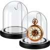 Beeveer 2 Pcs Pocket Watch Glass Display with Hooks Dome