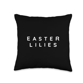 Easter Lilies Flower / Easter Lily Flowers Modern Font Throw Pillow