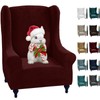 MAXIJIN Stretch Velvet Wingback Chair Slipcover 1-Piece Soft Stylish Plush