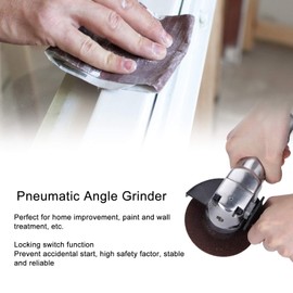 Angle Grinder, 4in 11000rpm Pneumatic Angle Grinder Aluminum Alloy Air Grinder Grinder Pneumatic Sander with Locking Switch for Home Decoration, Paint and Wall