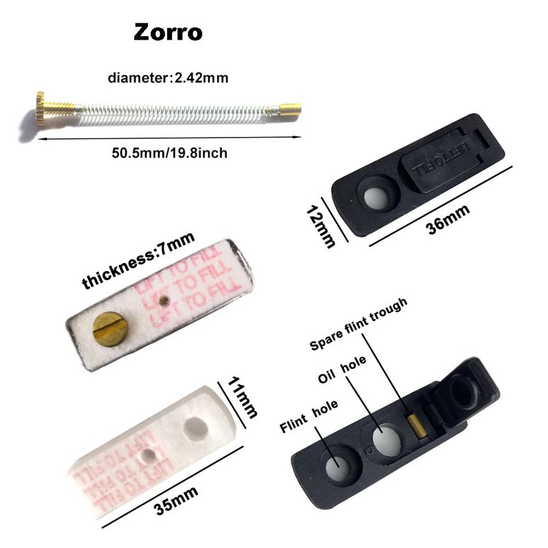 Universal Lighter Replacement Repair Kit Pack for Petrol Gas Fluid