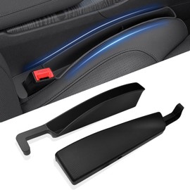 FANPUJOR Car Seat Gap Filler 2 Pack, Universal Seat Gap Filler Organizer for Car, SUV, Truck, Prevents Items from Falling Between Seats and Console, Extra Storage with Cable Hole, Easy Installation